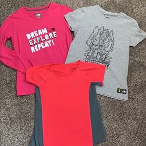 Girls north face and Patagonia tops sz Medium 10/12